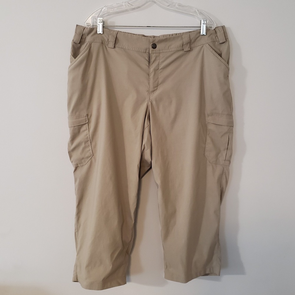 Duluth Womens Plus Dry On The Fly Capri Pants SIZE 20W Cargo Hiking Outdoor Tan